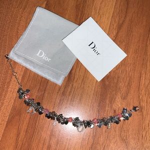 Brand New Christian Dior Logo Heart Charm Bracelet